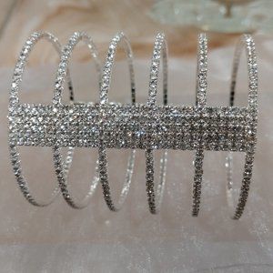 Rhinestone Pave Wide Cuff Bracelet